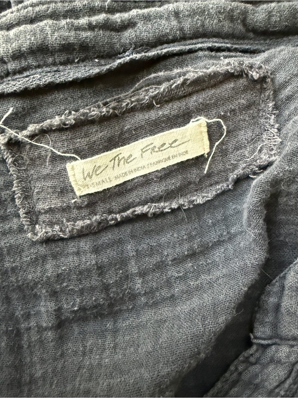 We The Free People Night Dreams Gauze Wrap Top Washed Black - Size XS - Picture 6 of 6